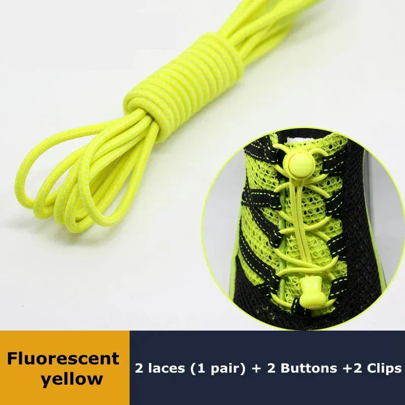 1Pair Shoelaces for Sneaker Elastic No Tie Shoe Laces