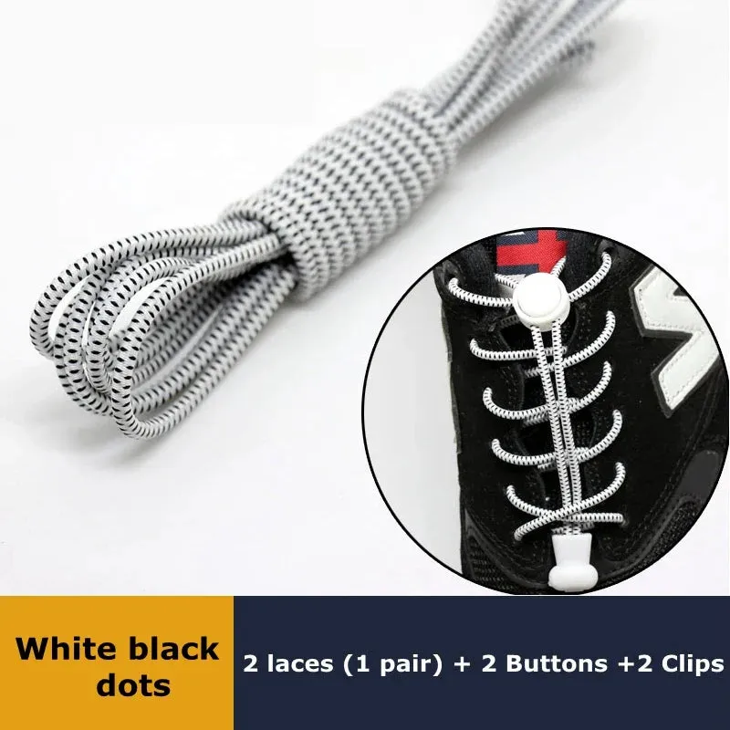 1Pair Shoelaces for Sneaker Elastic No Tie Shoe Laces