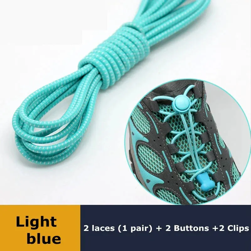 1Pair Shoelaces for Sneaker Elastic No Tie Shoe Laces