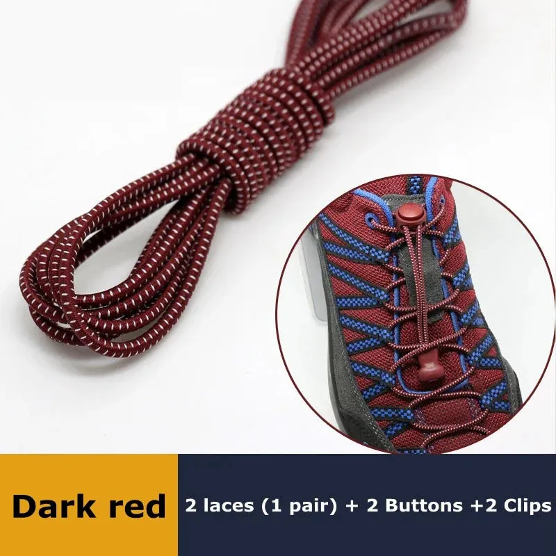 1Pair Shoelaces for Sneaker Elastic No Tie Shoe Laces