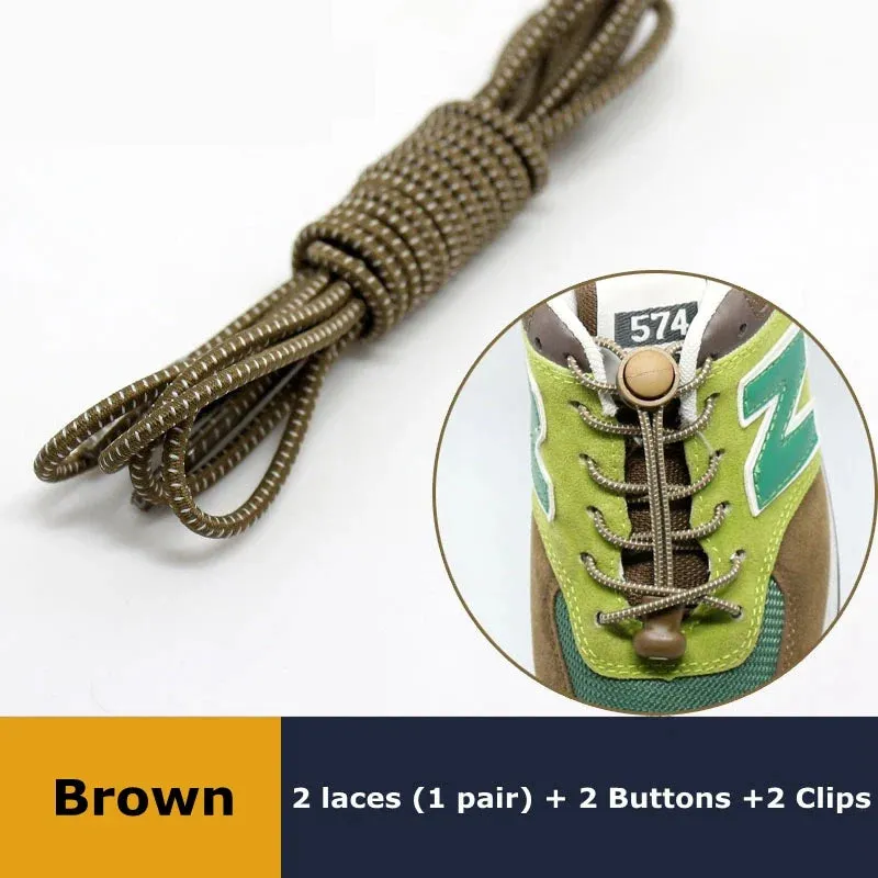 1Pair Shoelaces for Sneaker Elastic No Tie Shoe Laces