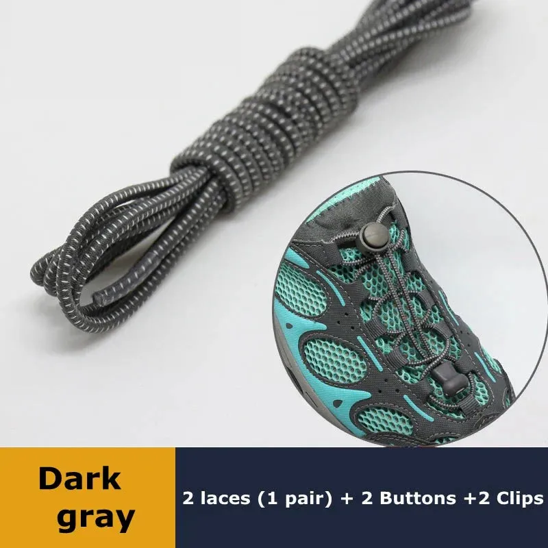 1Pair Shoelaces for Sneaker Elastic No Tie Shoe Laces