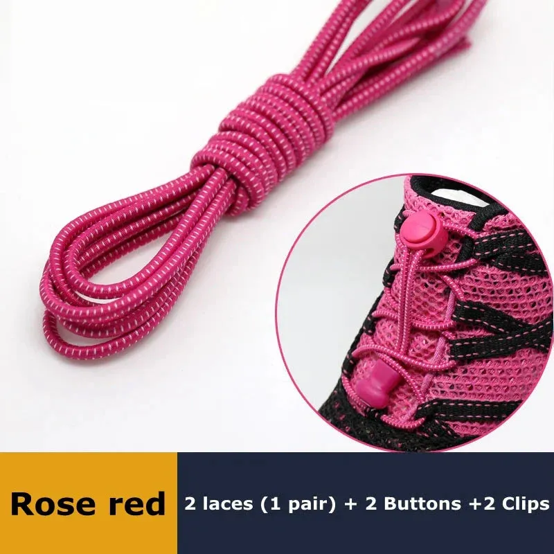 1Pair Shoelaces for Sneaker Elastic No Tie Shoe Laces