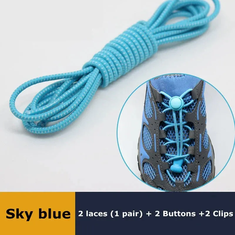 1Pair Shoelaces for Sneaker Elastic No Tie Shoe Laces