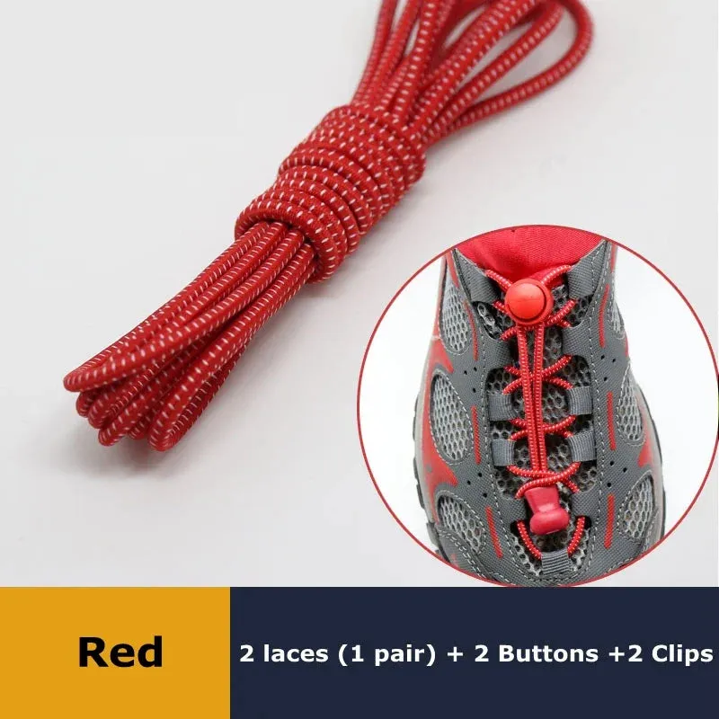 1Pair Shoelaces for Sneaker Elastic No Tie Shoe Laces