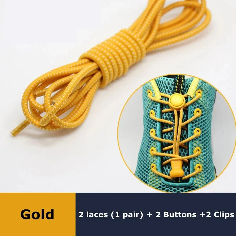 1Pair Shoelaces for Sneaker Elastic No Tie Shoe Laces