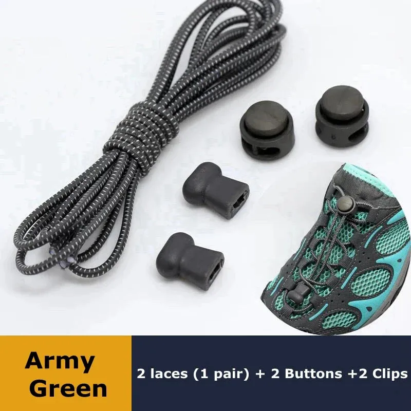 1Pair Shoelaces for Sneaker Elastic No Tie Shoe Laces
