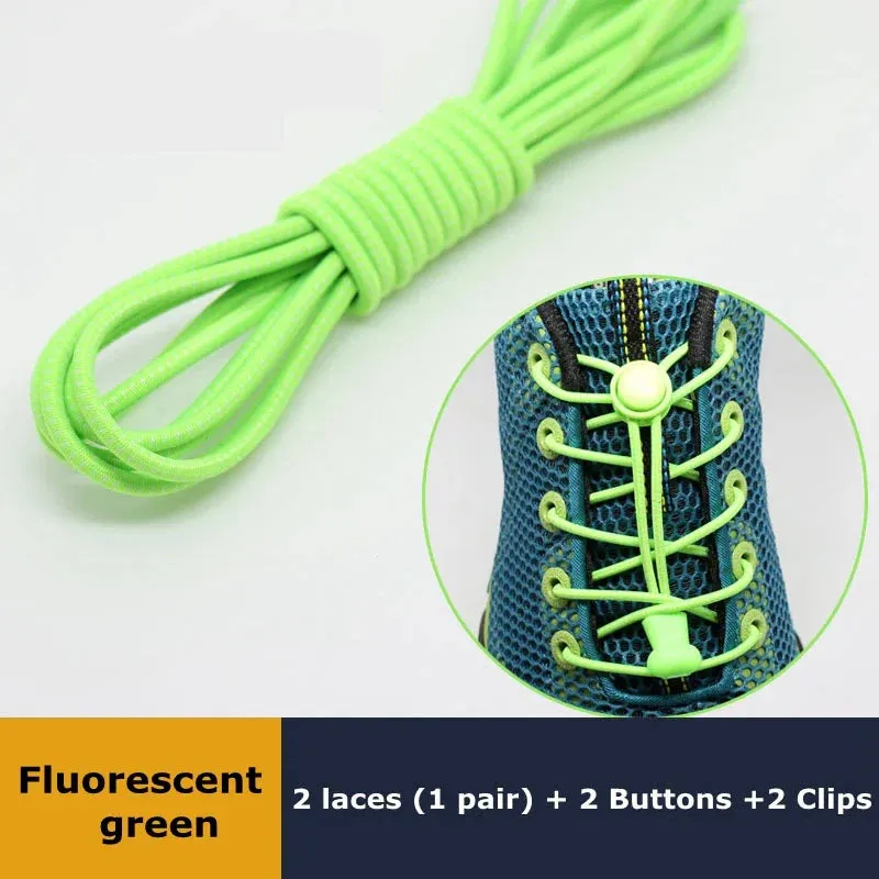 1Pair Shoelaces for Sneaker Elastic No Tie Shoe Laces