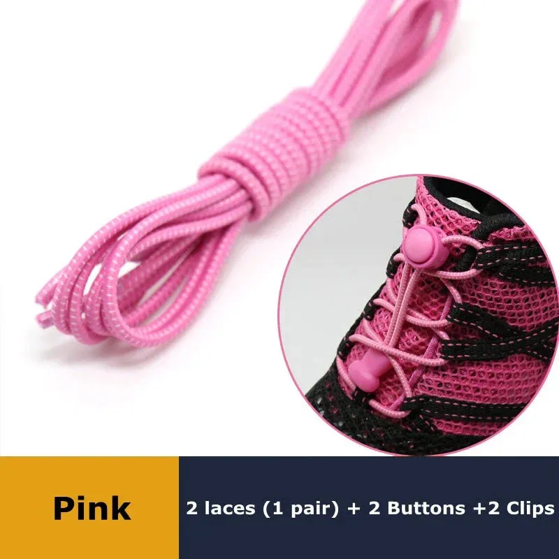 1Pair Shoelaces for Sneaker Elastic No Tie Shoe Laces