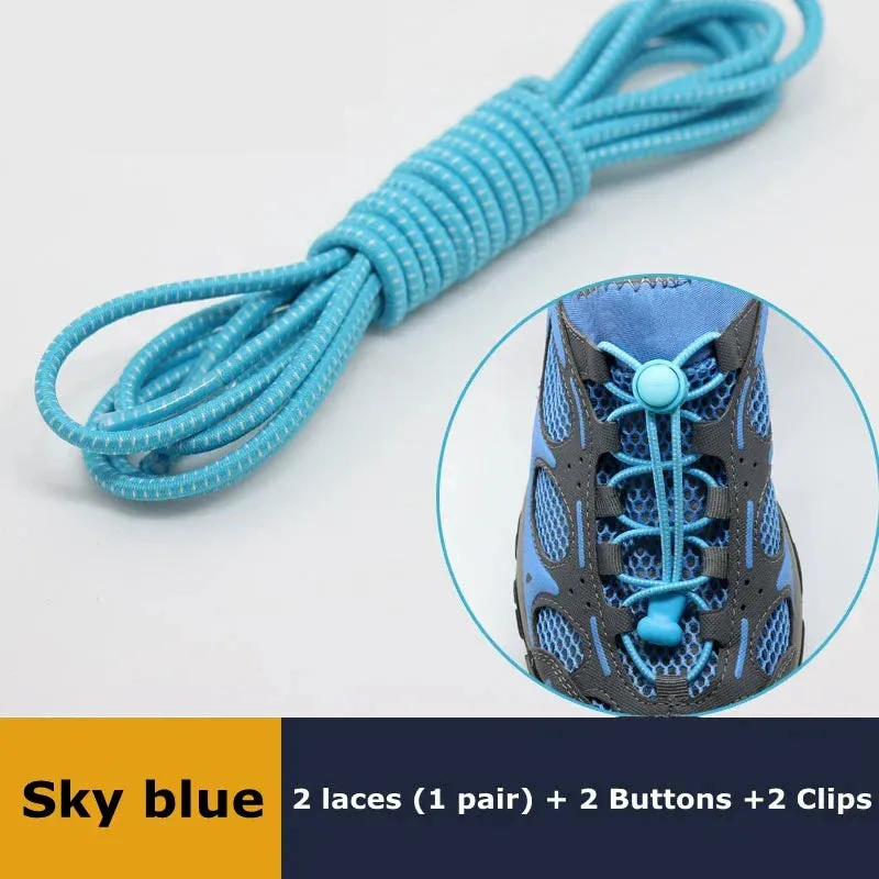 1Pair Shoelaces for Sneaker Elastic No Tie Shoe Laces