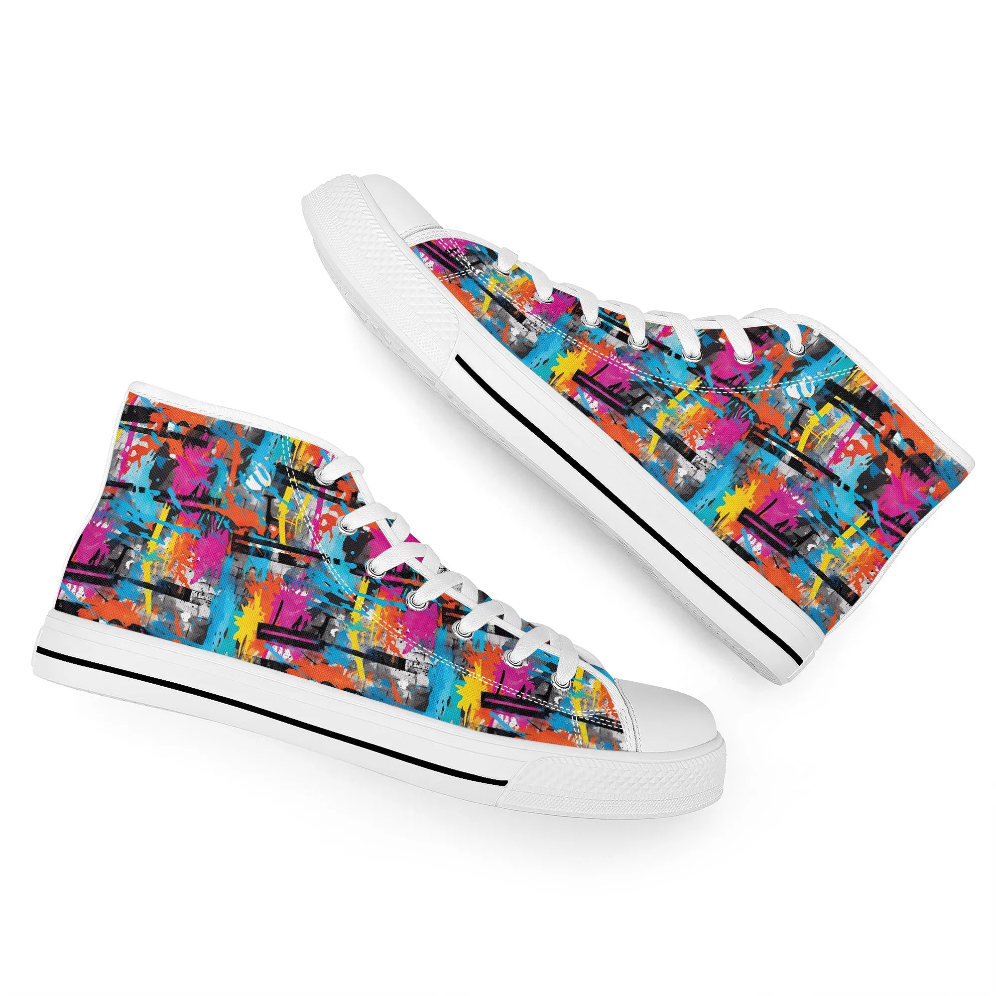 Abstract Graffiti Design Converse Style High Tops