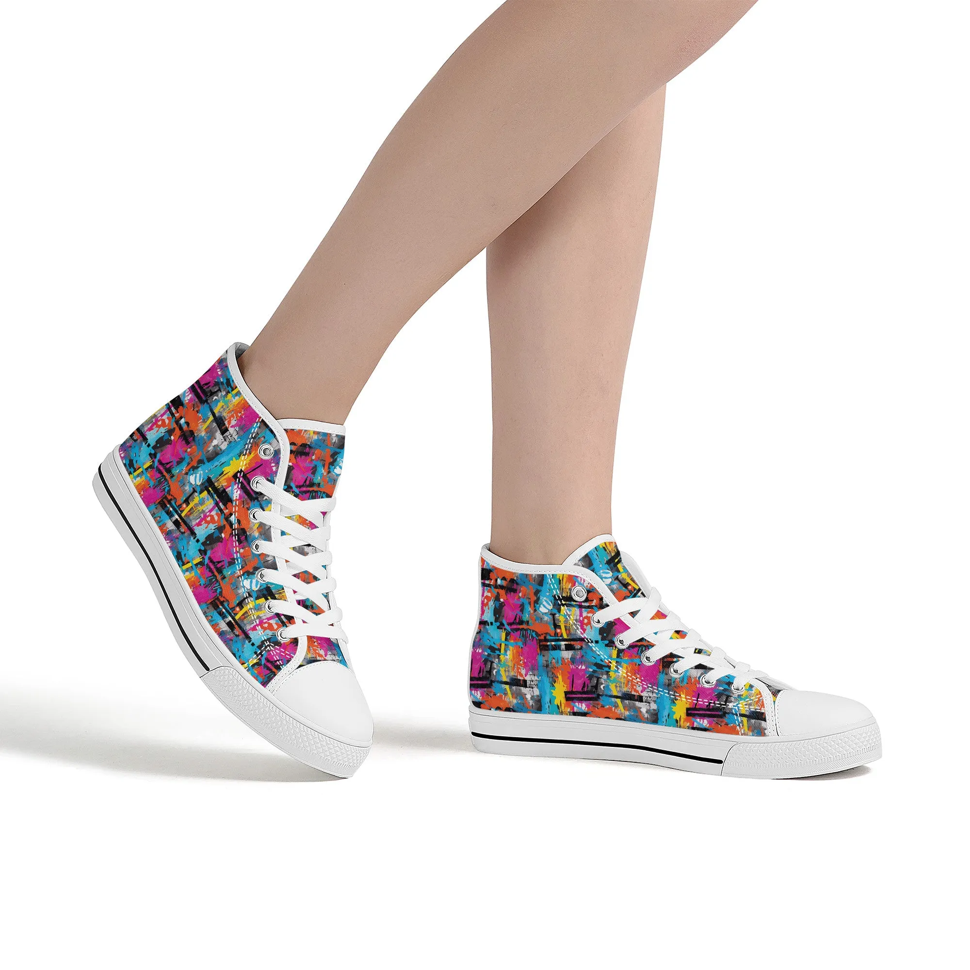 Abstract Graffiti Design Converse Style High Tops