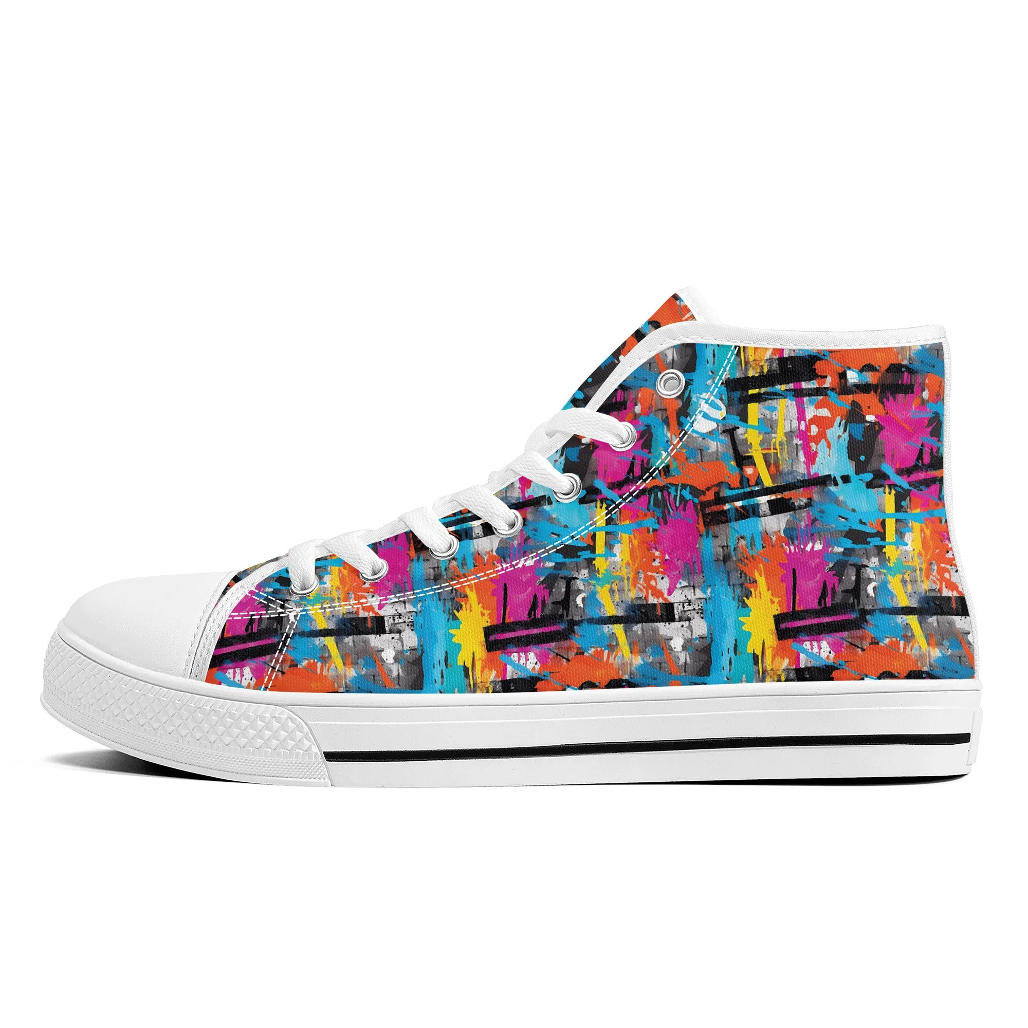 Abstract Graffiti Design Converse Style High Tops