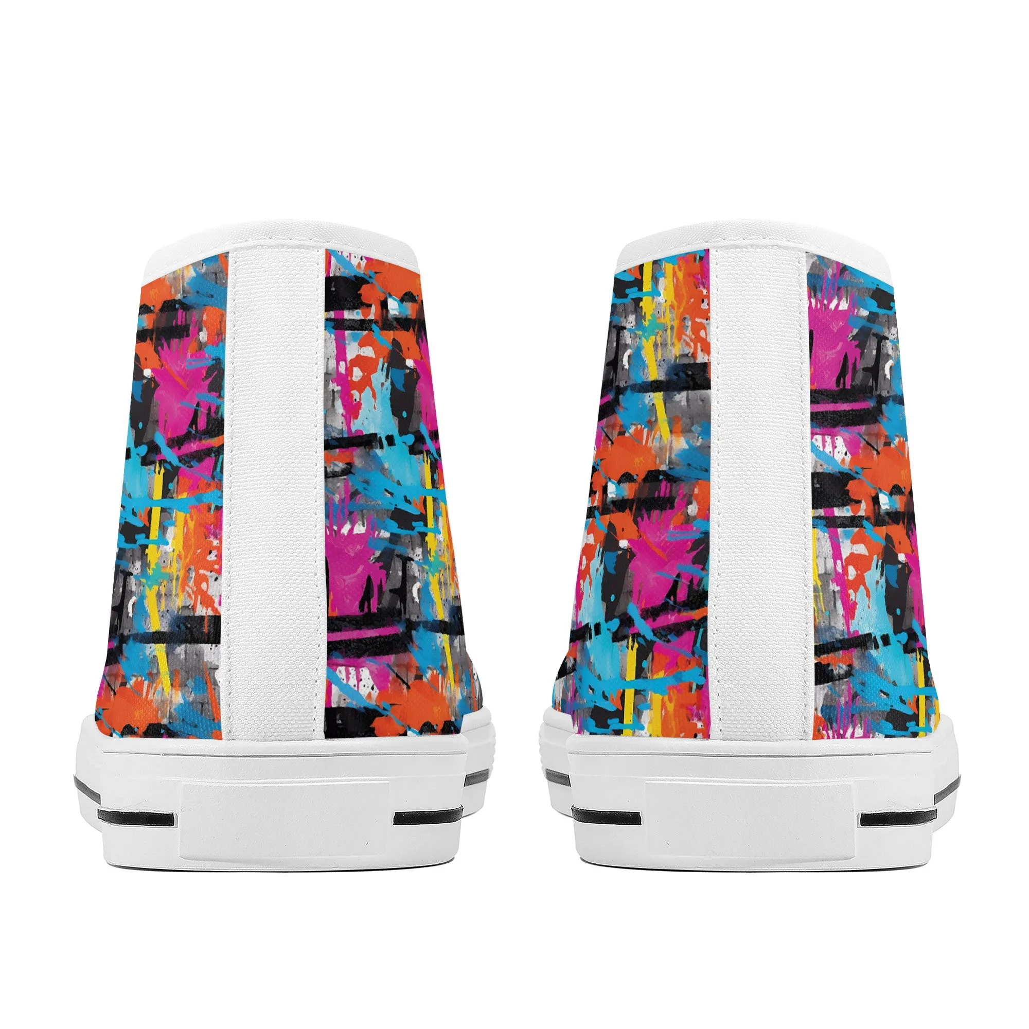 Abstract Graffiti Design Converse Style High Tops