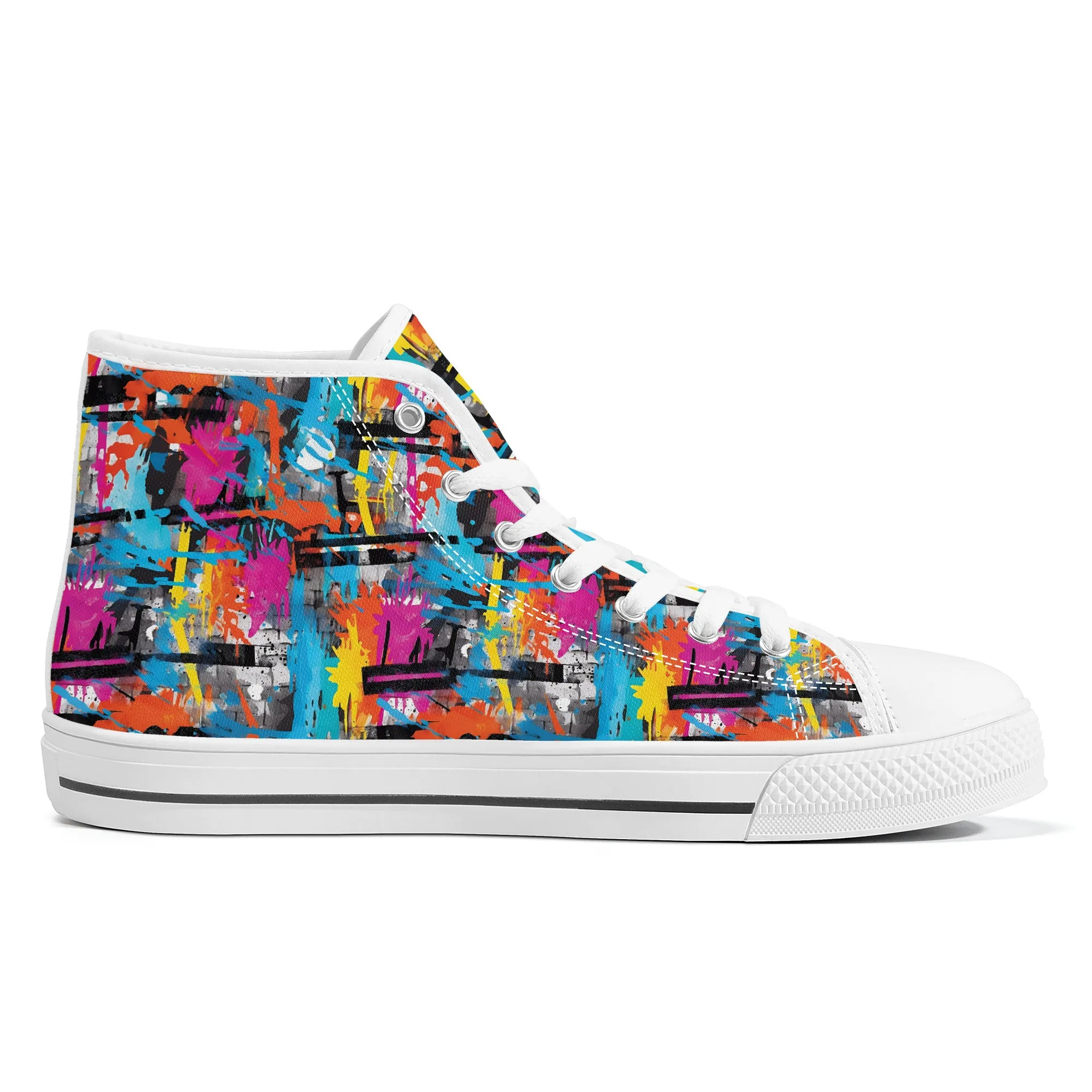 Abstract Graffiti Design Converse Style High Tops