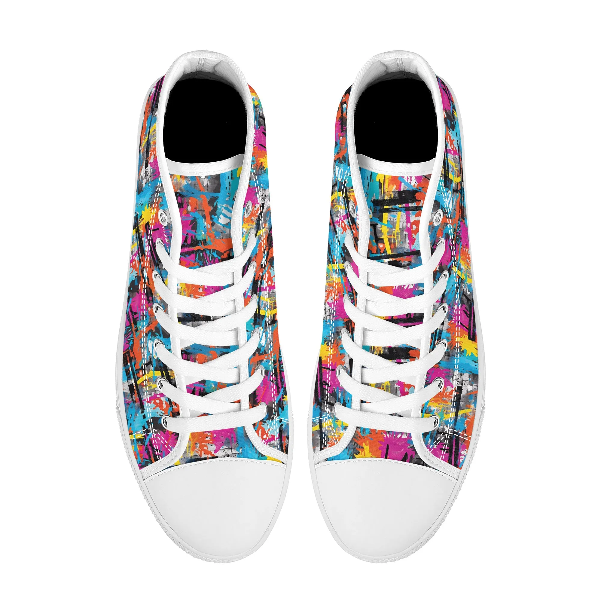 Abstract Graffiti Design Converse Style High Tops