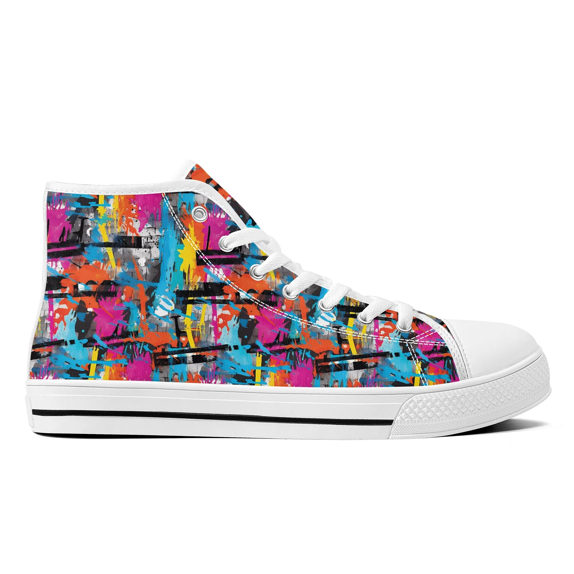 Abstract Graffiti Design Converse Style High Tops