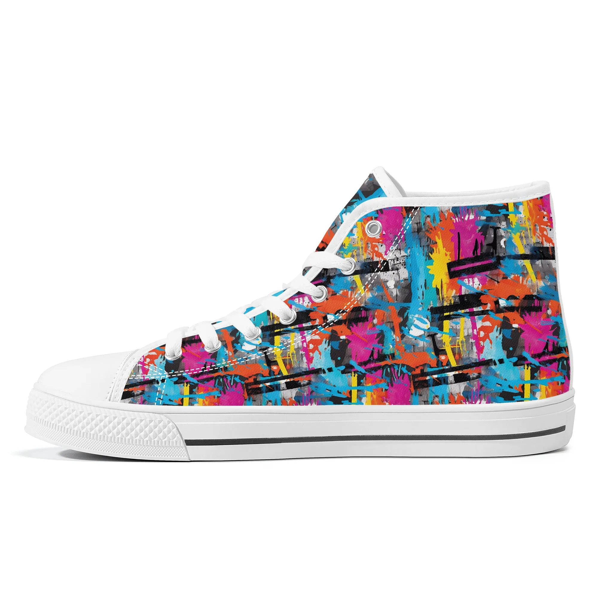 Abstract Graffiti Design Converse Style High Tops
