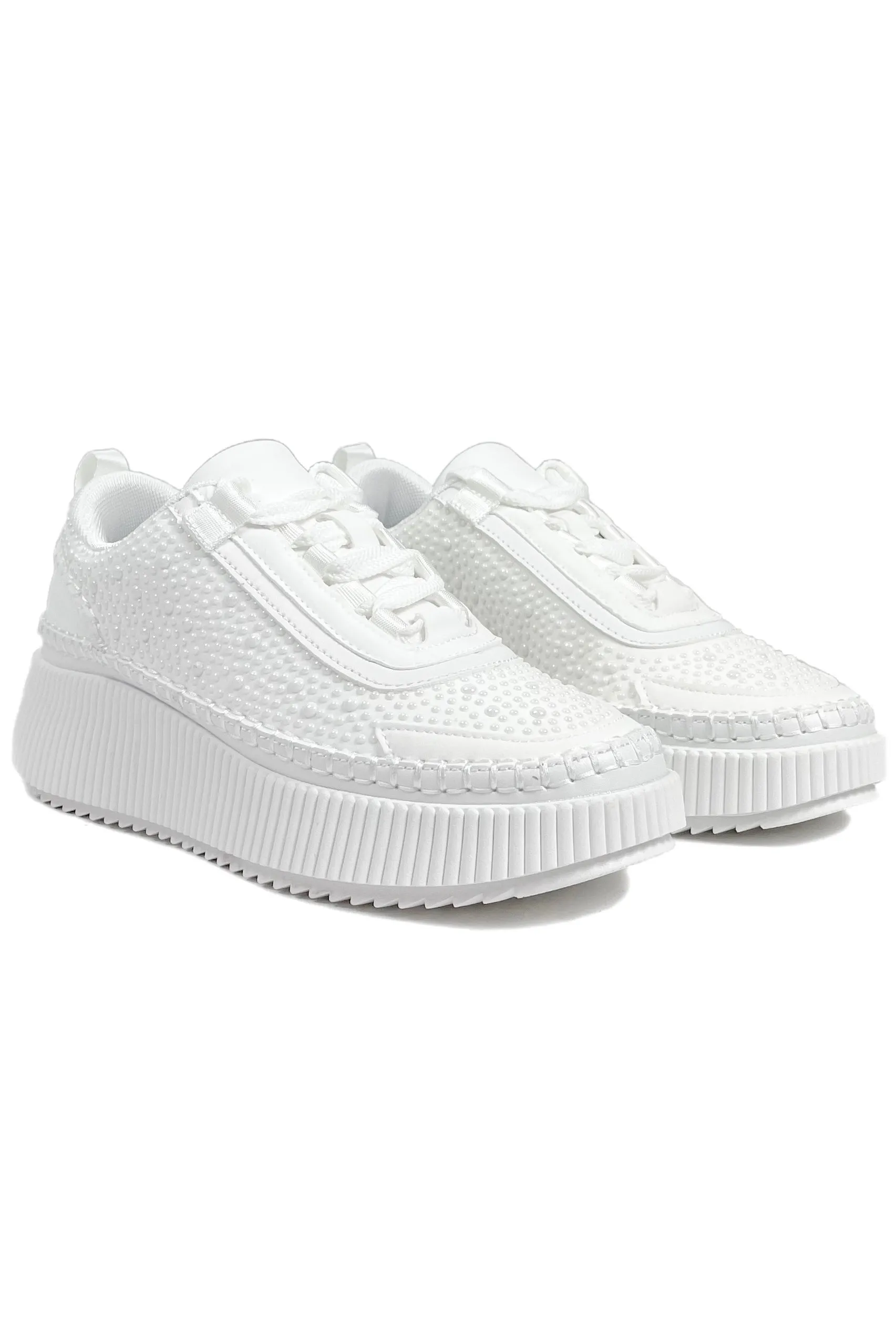 All in the Details Platform Sneakers in  White