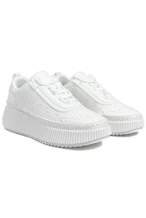All in the Details Platform Sneakers in  White