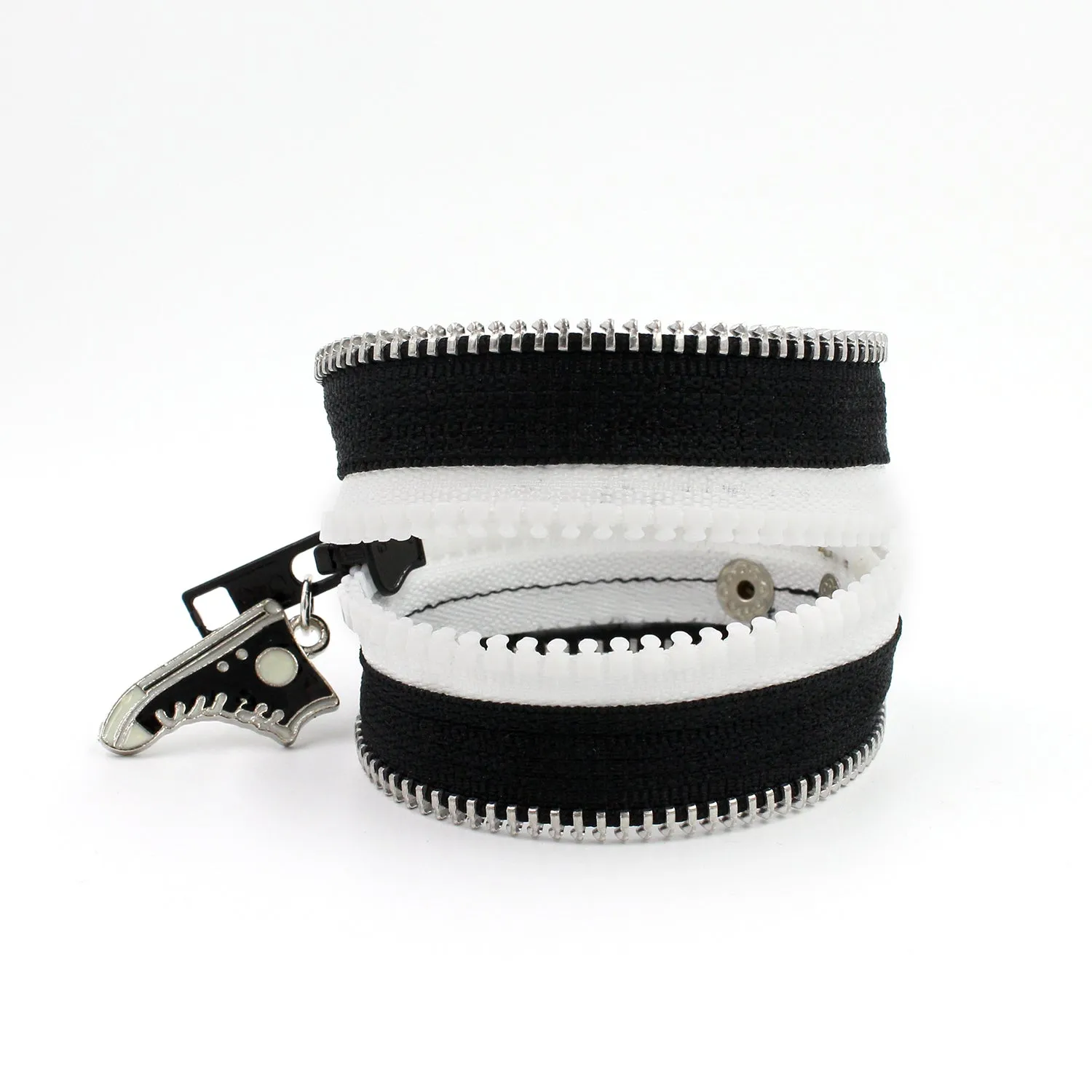 All Star B W Zip Bracelet