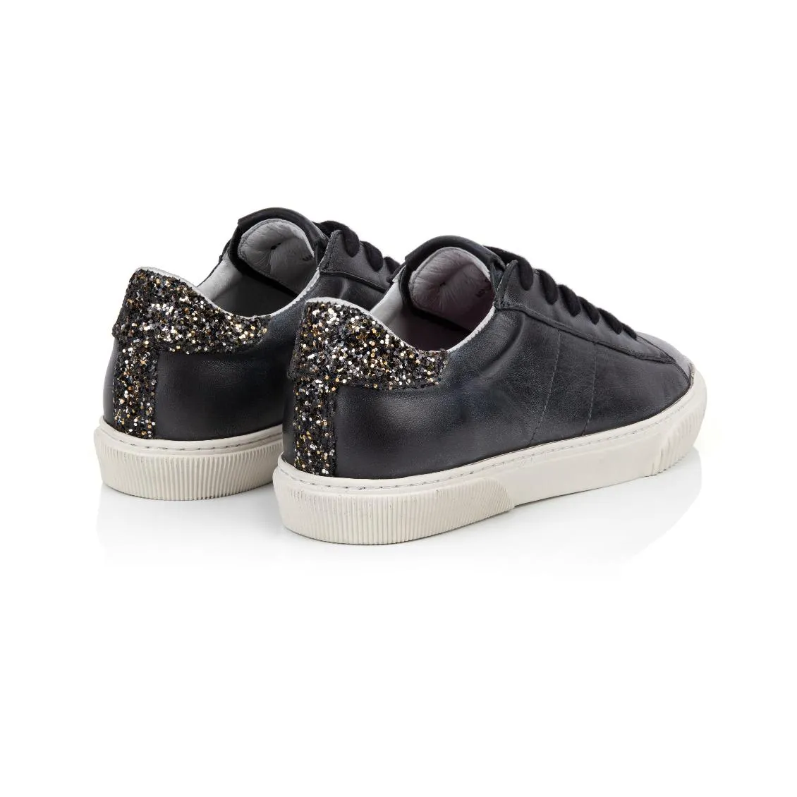 Amie: Vintage Black & Glitter Trainers