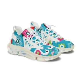 Blue Simple Swan Women's Mesh Sneakers