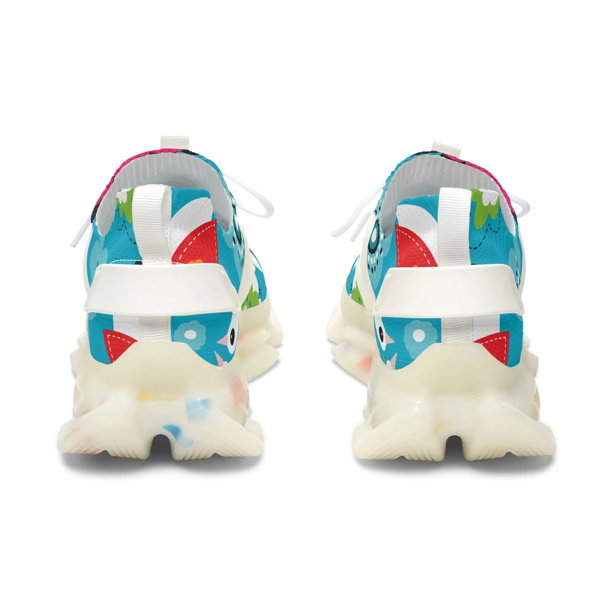 Blue Simple Swan Women's Mesh Sneakers
