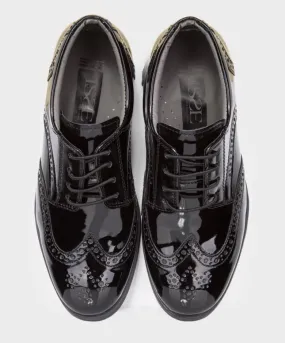 Boys Derby Brogue Lace Up Dress Shoes - Black