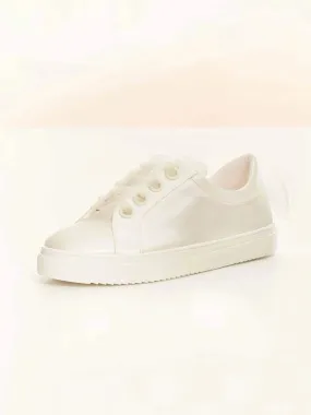 Bridal Sneakers, Ivory Satin Wedding Pumps, EMILY