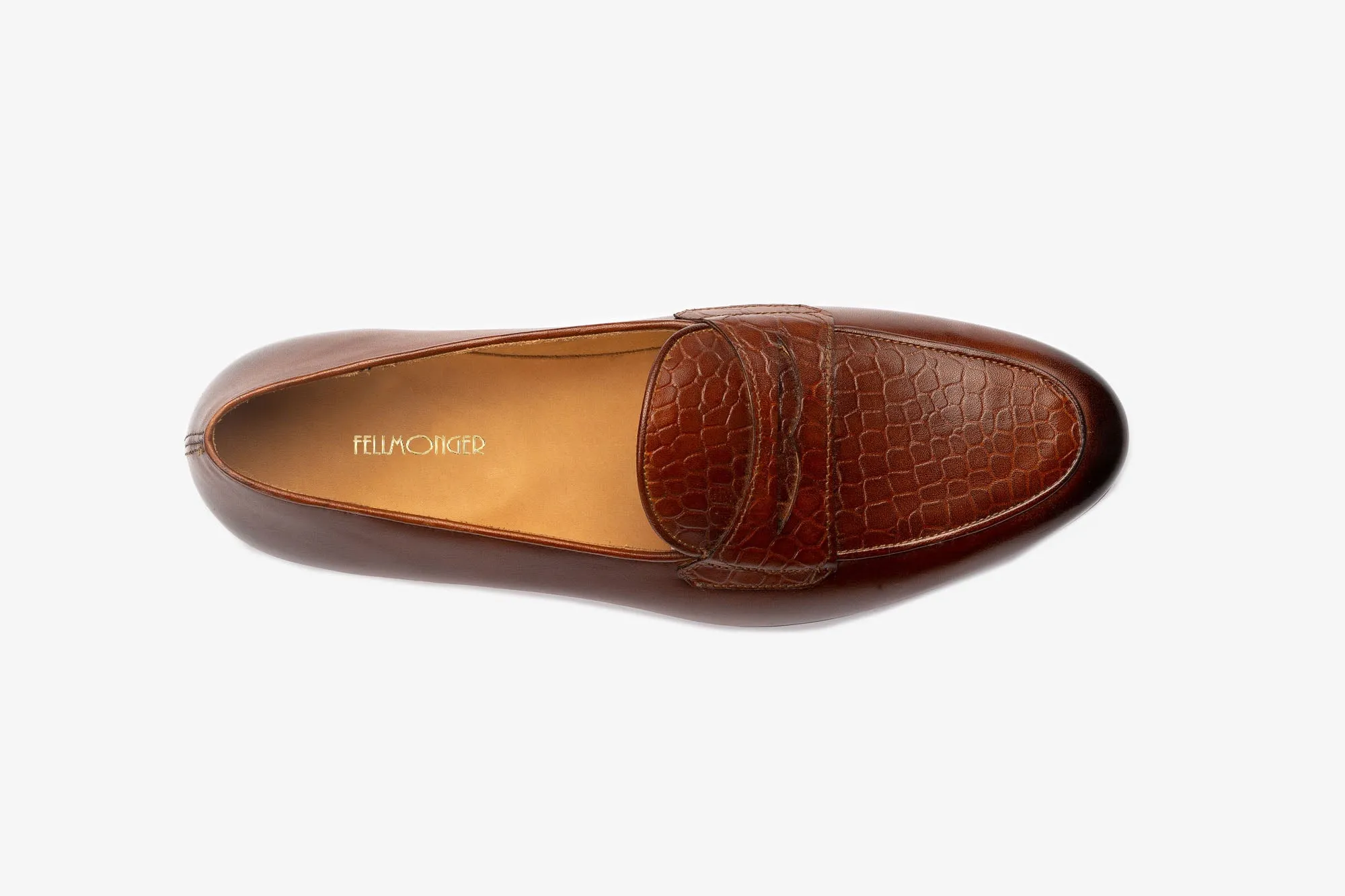 Brown Croco Belgian Loafers