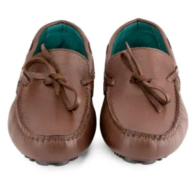Brown Knot Milled Loafers