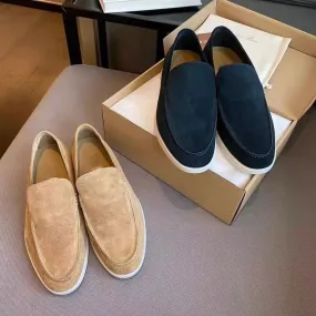 Celebrity style men's shoes retro fleece loafers