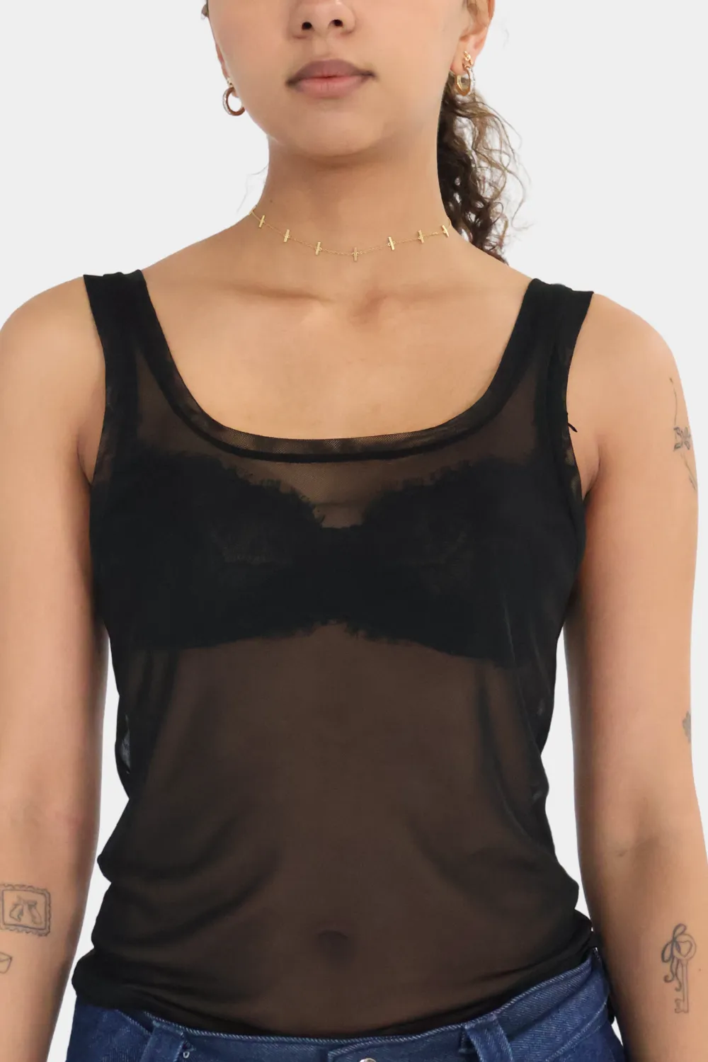 Classic Mesh Tank Black