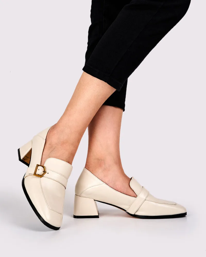 (Clean Up US 9/ US 10) Gentle And Versatile Square Toe Loafers