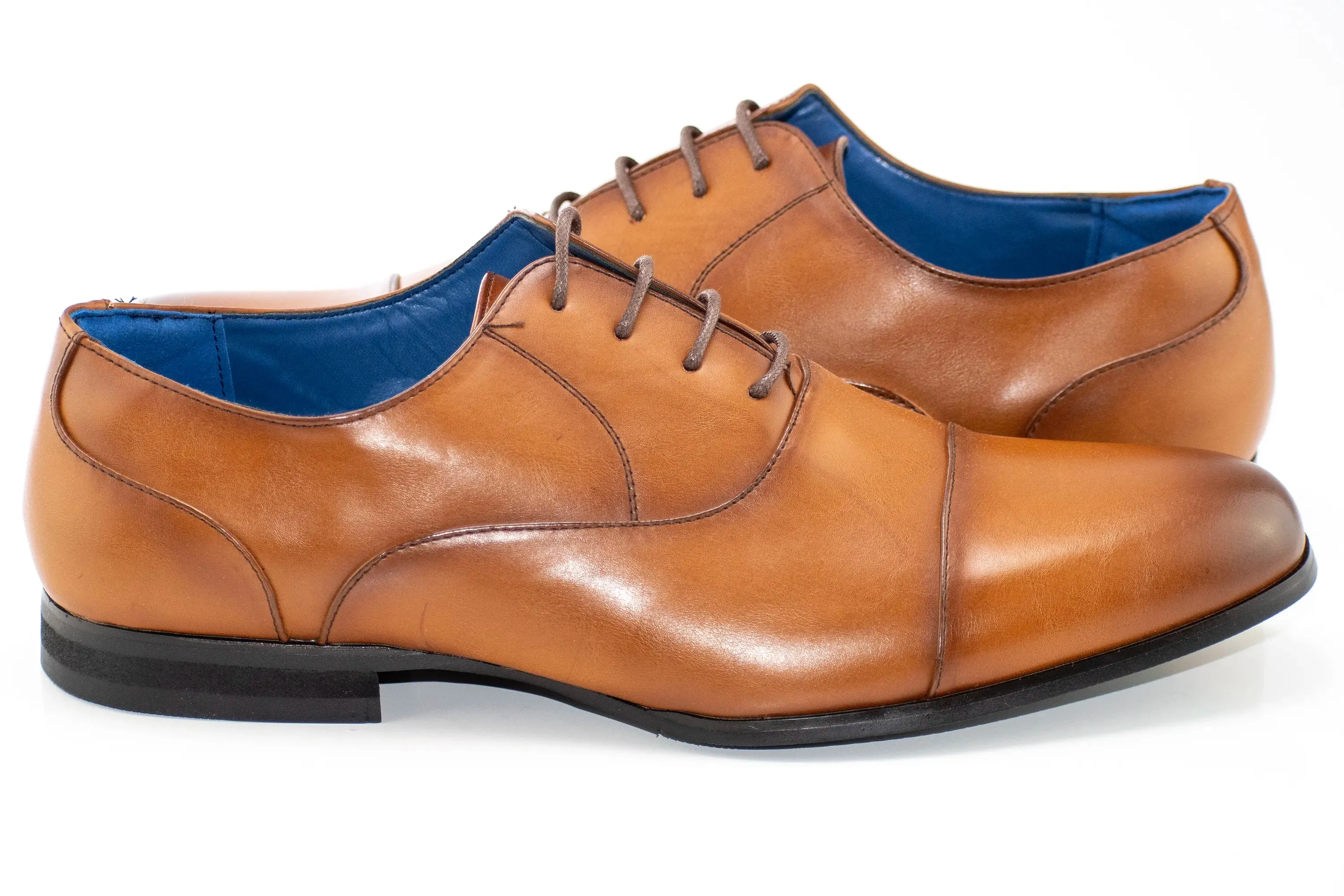 Cognac Oxford Cap-Toe Dress Shoes