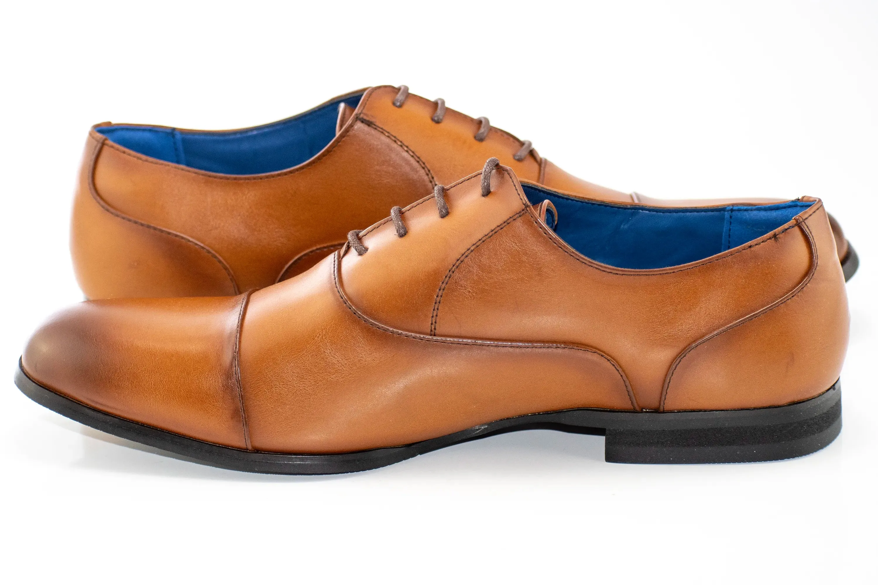 Cognac Oxford Cap-Toe Dress Shoes