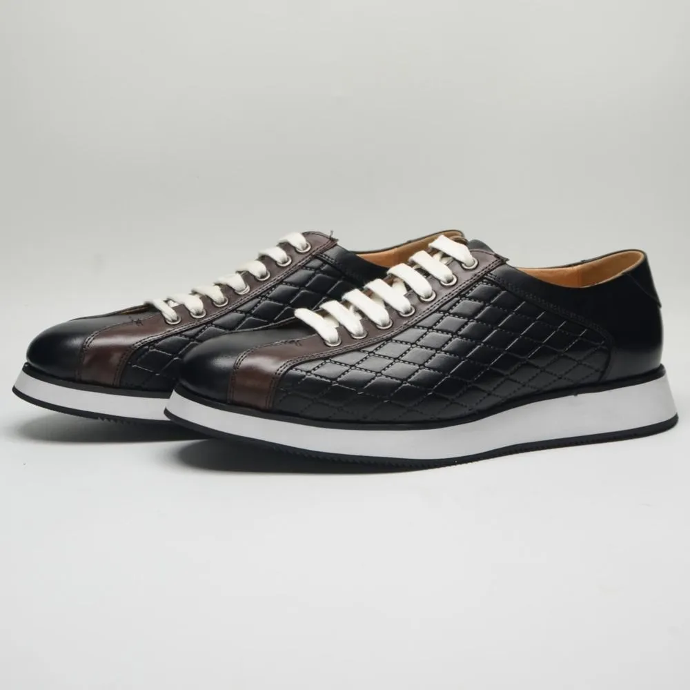 Color matching printed casual leather shoes genuine leather business board shoes
