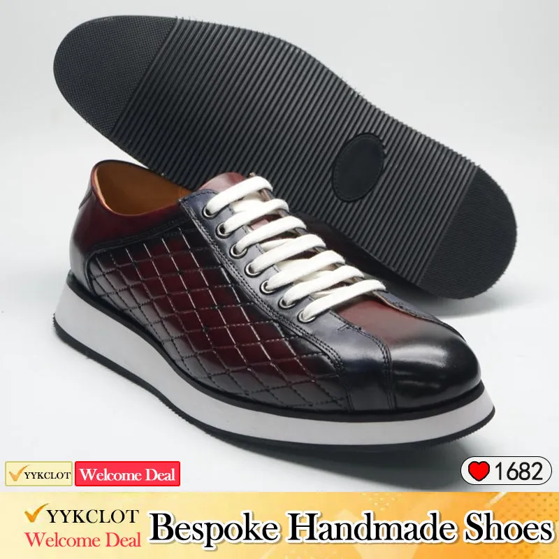 Color matching printed casual leather shoes genuine leather business board shoes