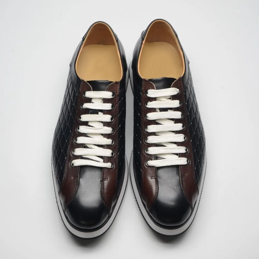 Color matching printed casual leather shoes genuine leather business board shoes
