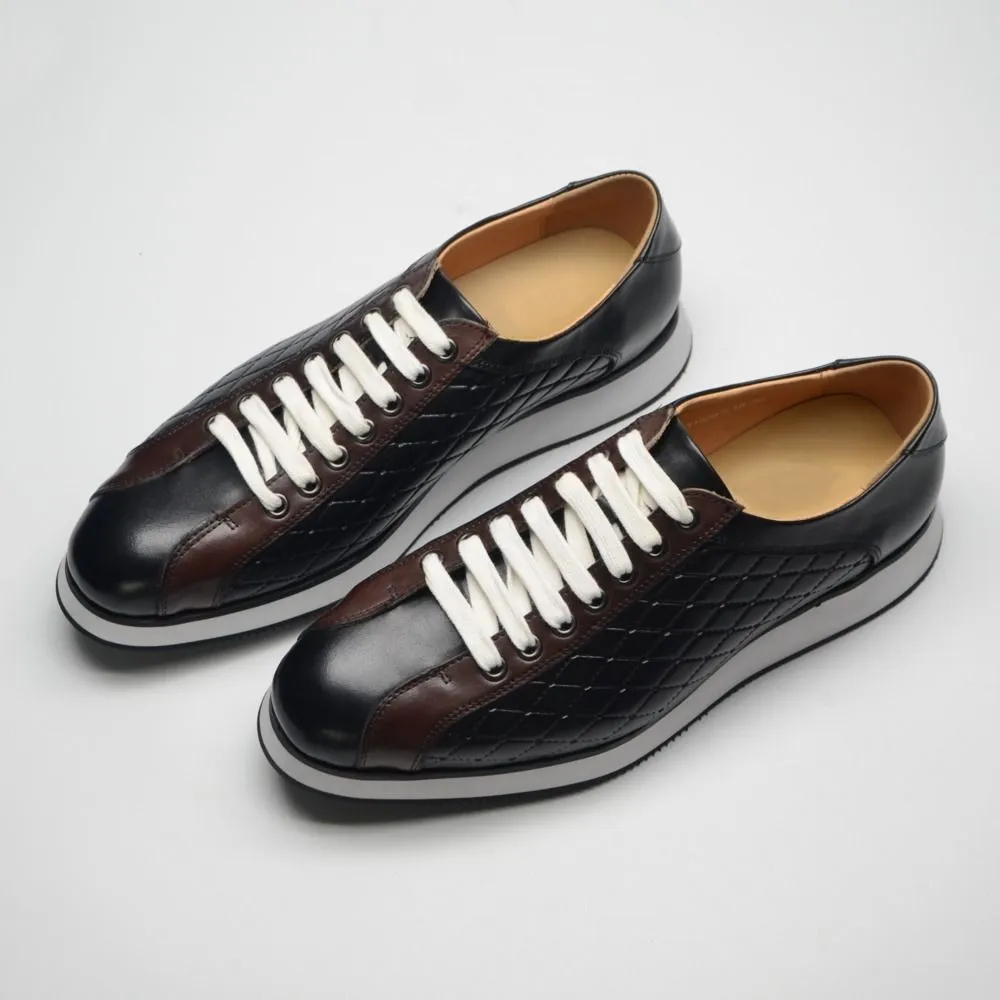 Color matching printed casual leather shoes genuine leather business board shoes