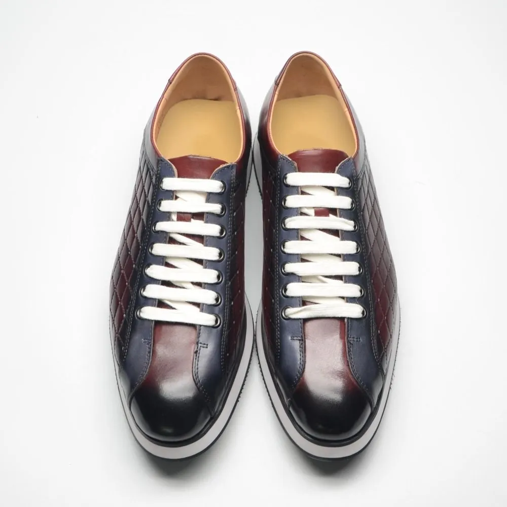 Color matching printed casual leather shoes genuine leather business board shoes