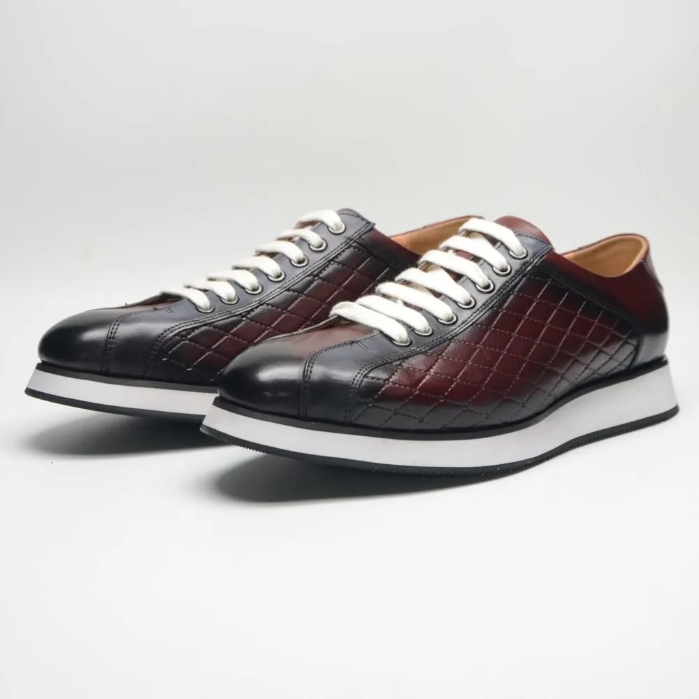 Color matching printed casual leather shoes genuine leather business board shoes