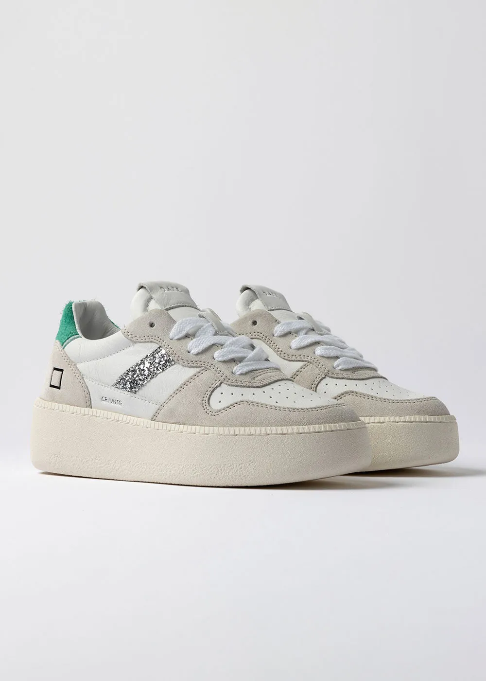 Court Platform Sneakers - White & Green