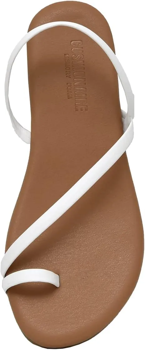 CUSHIONAIRE Women's Catalina toe ring Sandal with Memory Foam