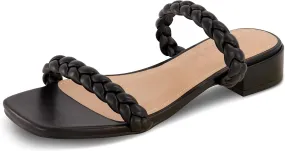 CUSHIONAIRE Women's Nestar Braided Low Block Heel Sandal  Memory Foam CUSHIONAIRE Women's Nestar Braided Low Block Heel Sandal  Memory Foam