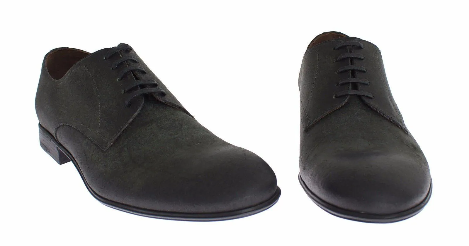 Dolce & Gabbana Mens Green Leather Dress Formal Derby Shoes