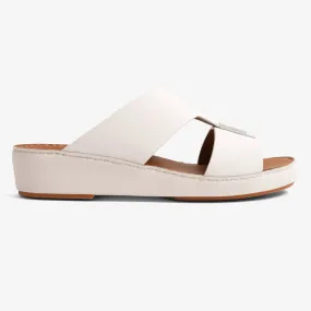 FARADA CLASSIC LEATHER SANDALS WITH TRADITIONAL DESIGN WHITE