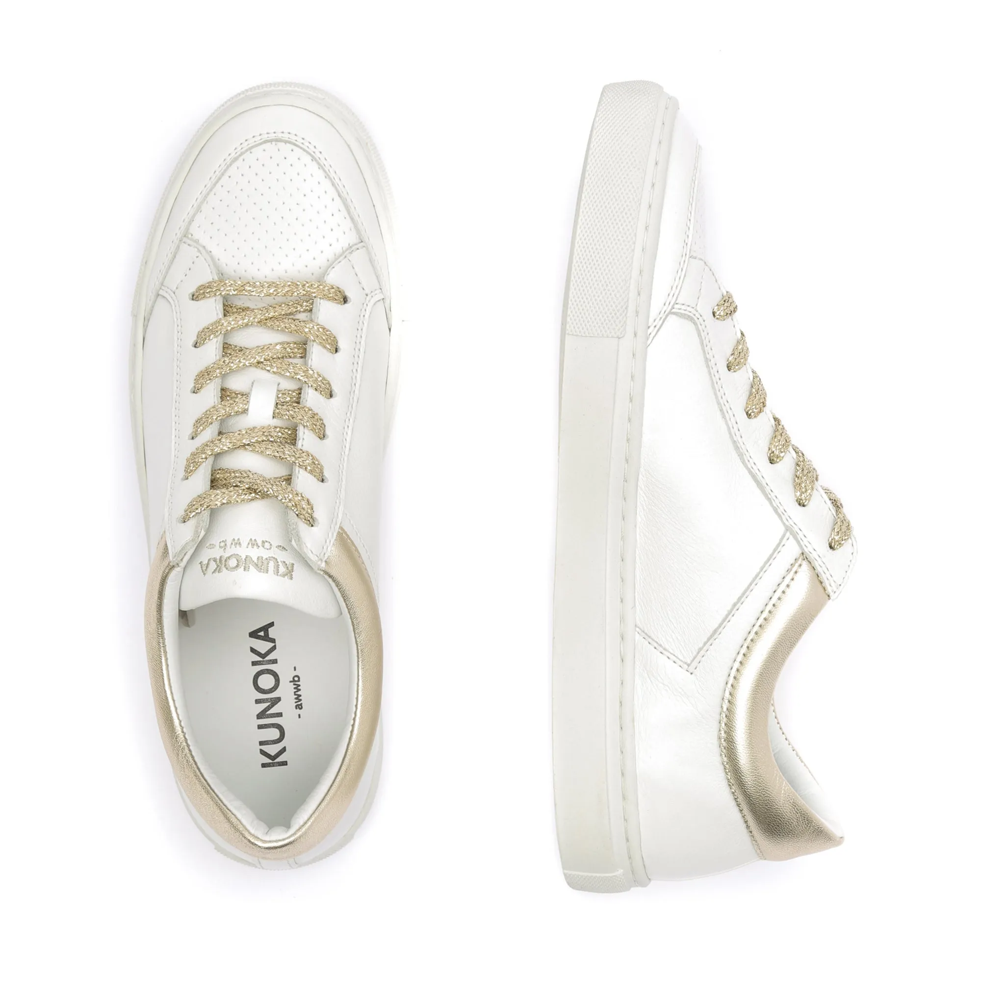 GABRIELLE low sneaker - white/golden collar