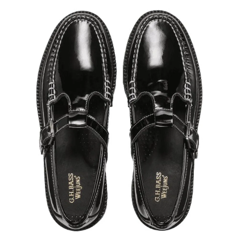G.H. Bass Women's Mary Jane Super Lug Weejuns Loafer in Black Patent
